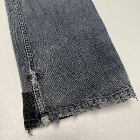 Vintage Anchor Blue Baggy Jeans Mens 32x43 Distressed Patchwork Y2K Skate - Picture 9 of 16